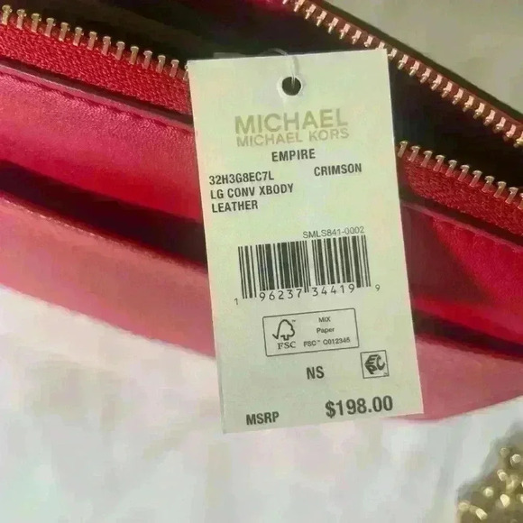 New MICHAEL KORS Empire Large Red Convertible Crossbody Chain is unbranded - Picture 3 of 13